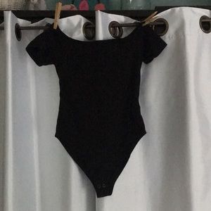 Black off the shoulder bodysuit